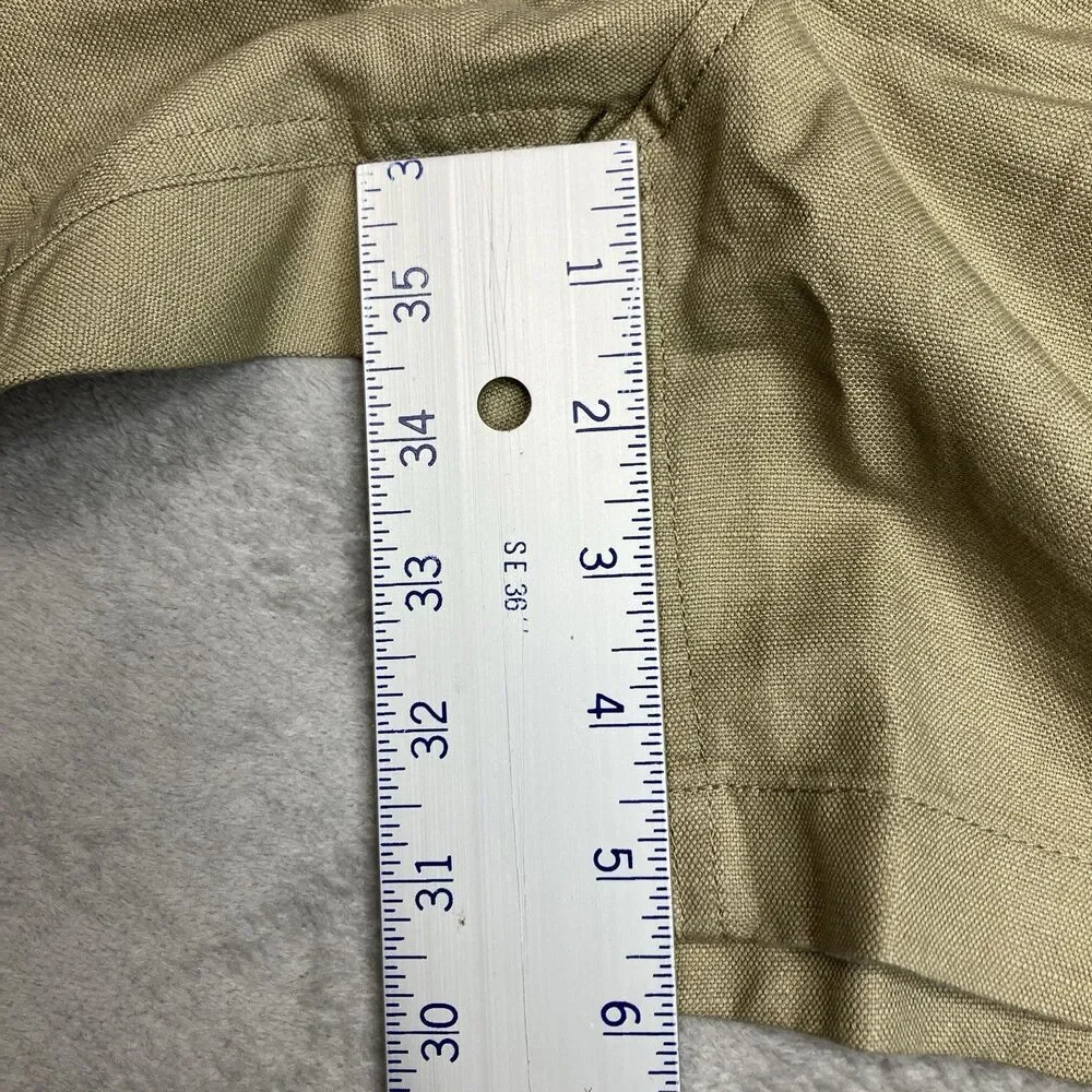 J Crew Pier Shorts Mens S Khaki Cotton Linen Blend 5.5” Drawstring Casual CH204